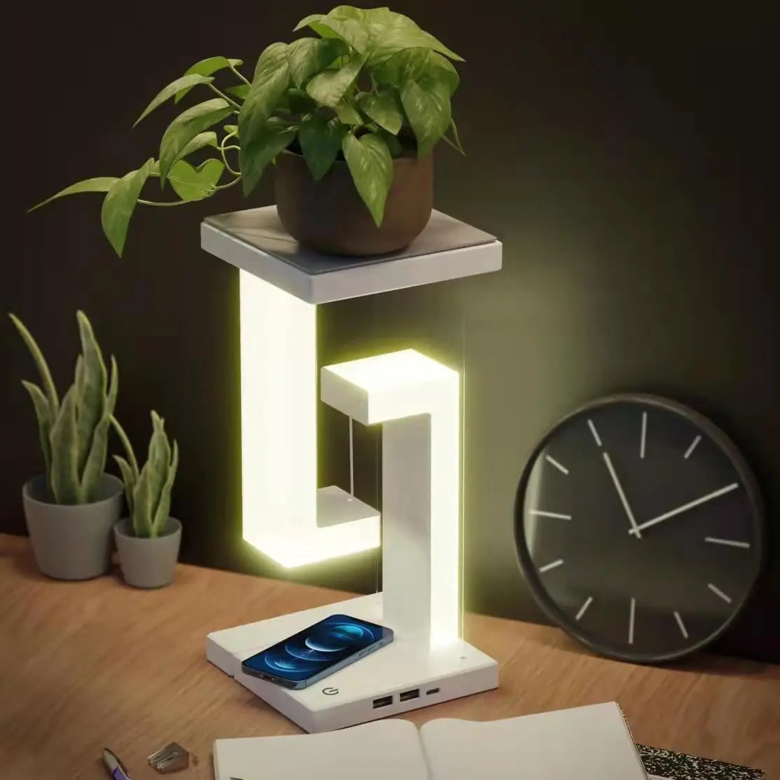 Creative Suspension Table Lamp With Wireless Charging