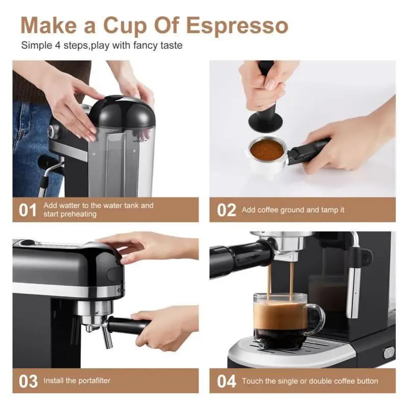 20 Bar Espresso Coffee Machine - 1350W