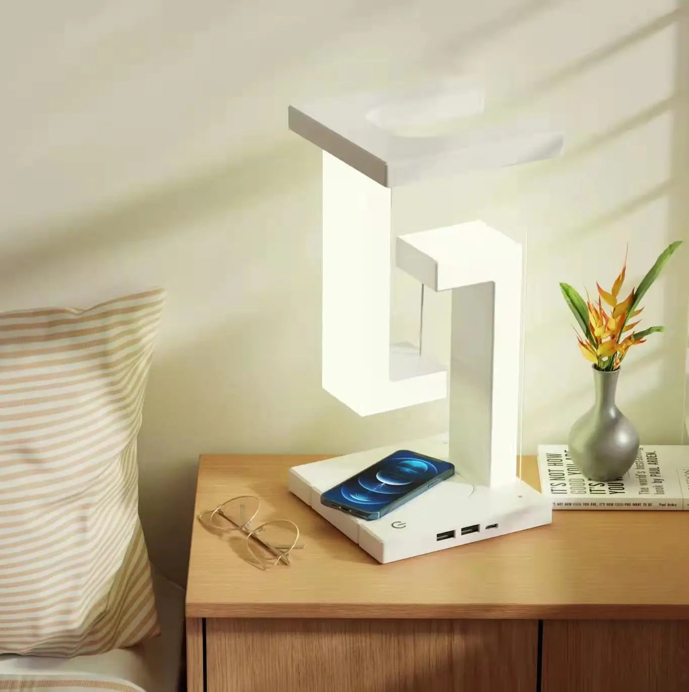 Creative Suspension Table Lamp With Wireless Charging