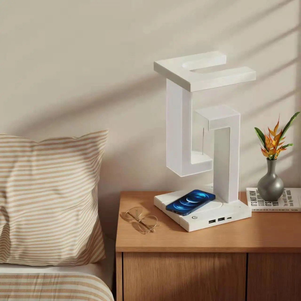 Creative Suspension Table Lamp With Wireless Charging