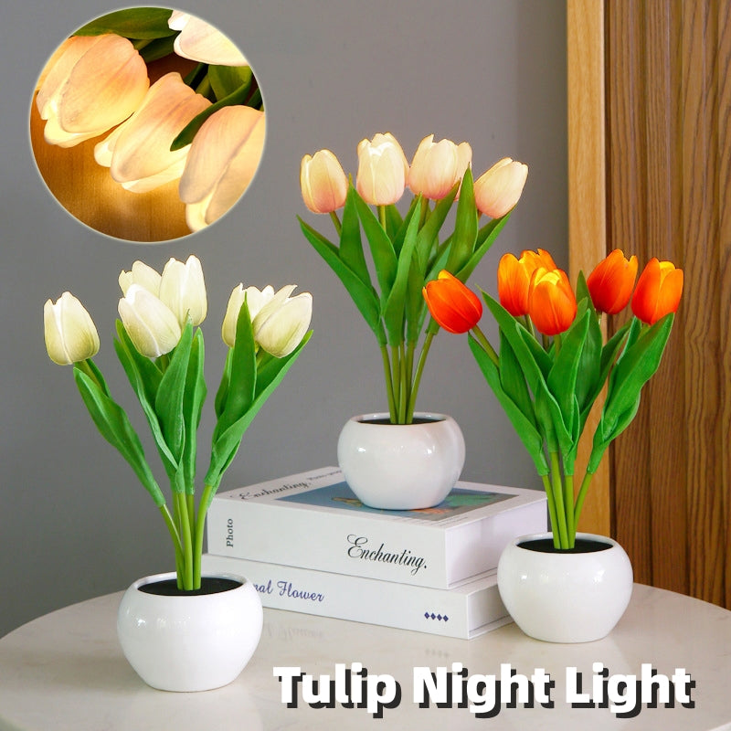 LED Tulip Flower Night Lamp